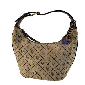 Dooney & Bourke Small Signature Shoulder Bag Tan Brown Leather Purse Hobo Mini